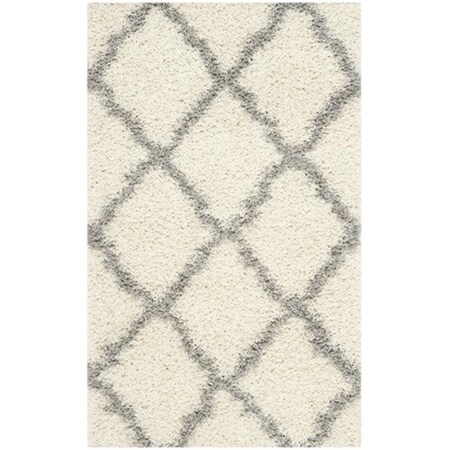 Safavieh Dallas Shag Power Loomed Rectangle Rug- Ivory - Grey- 3 x 5 ft. SGD257F-3